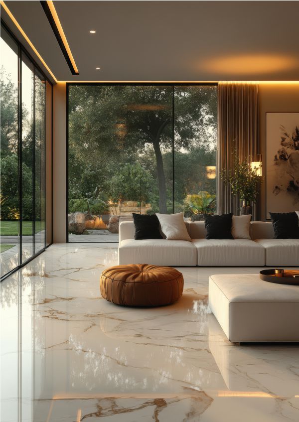 Installation moderner LED Innenbeleuchtung in einem Wohnzimmer