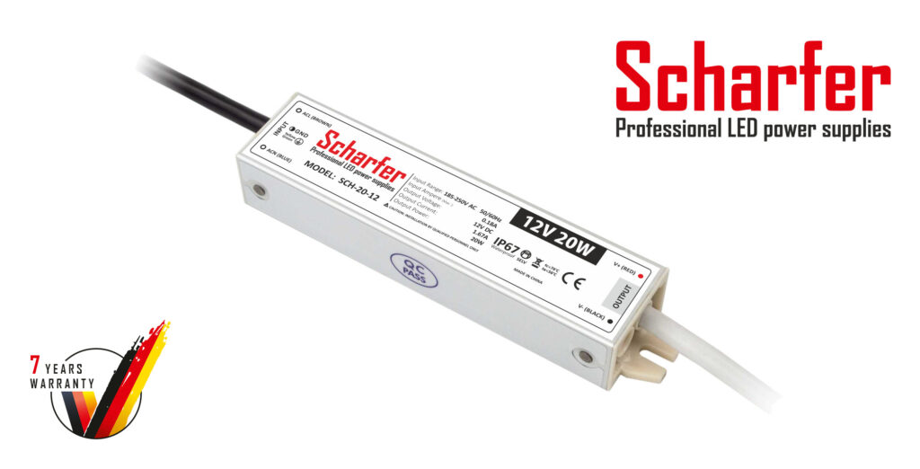 Scharfer LED Trafo 12V 20W – ideal für LED-Streifen und Akzentbeleuchtung in Möbeln