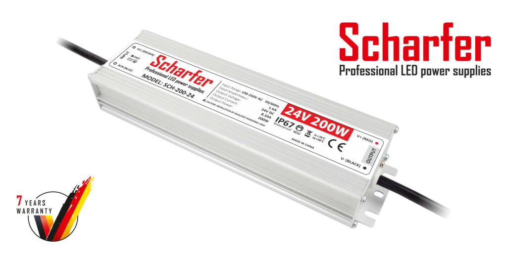 Scharfer LED Trafo 24V 200W – zuverlässiger Stromgeber für große 24V-Systeme