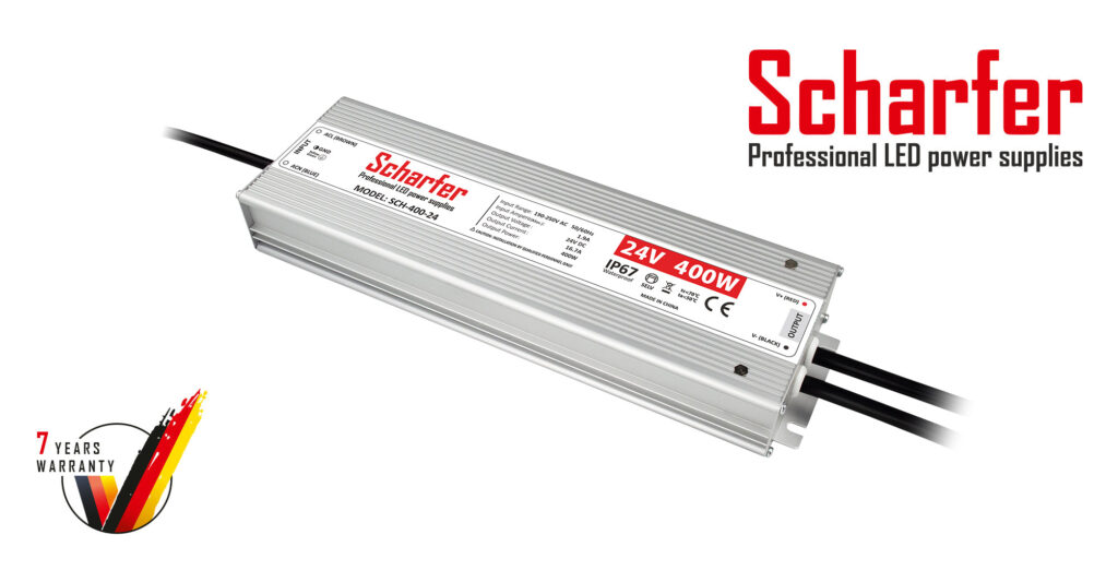 Scharfer LED Trafo 24V 400W – Hochleistungstrafo für umfangreiche LED-Anwendungen